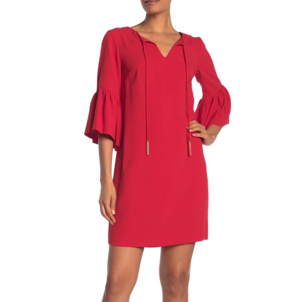 Trina Turk Baroque Ruffle Sleeve Dress M